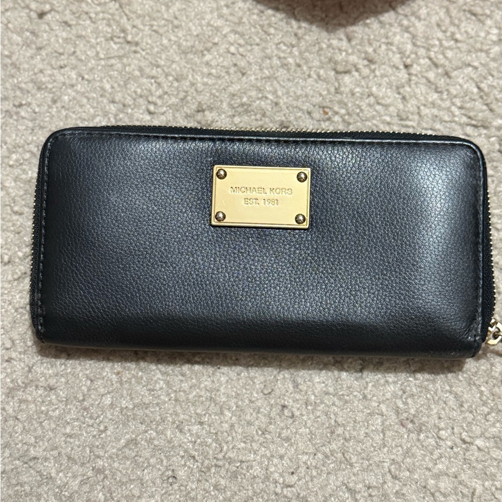 Michael Kors Black Wallet with Gold Accents